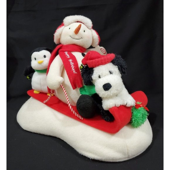 Hallmark Jingle Pals SNOW WHAT FUN SLEDDERS sing dance plush Snowman & penguins - Picture 3 of 9